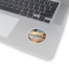 Tampa Florida Sticker - Retro City Beach Sunset Design with Palm Trees and Pier - Vintage Coastal Skyline Travel Souvenir Decal