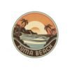 Retro Zuma Beach California Sticker - Vintage Sunset Coastal Art for Surf Lovers