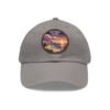 Sitges Spain Hat - Pixel Art Sunset Dad Cap with Leather Patch, Coastal Mediterranean Travel Souvenir