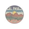 Desert Landscape Stickers, Southwest Cactus Decals, El Paso Texas Vinyl Stickers, Travel Adventure Souvenirs, USA State City Kiss-Cut Decor