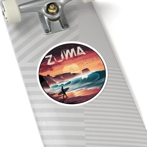 Zuma Beach California Sticker - Retro Sunset Surf Design | Malibu Coast Waves | Vintage Ocean Art | California Travel Gift