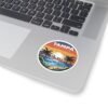 14353326302361448272_1200.jpeg Tampa Florida Sticker - Retro Coastal Sunset with Palm Trees, City Skyline, Ocean Waves & Pier | Vintage Travel Beach Art