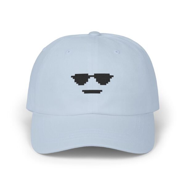 Pixel Cool Face Embroidered Hat - Retro 8-Bit Minimalist Dad Cap, Gaming Aesthetic Streetwear, Fun Pixel Art Gift