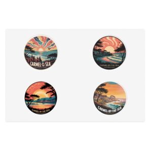 Carmel-by-the-Sea Sticker Sheets | Scenic Beach Decor, Travel Journal Accessories, Gift for Nature Lovers, Coastal Art, Souvenir Stickers