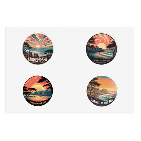 Carmel-by-the-Sea Sticker Sheets | Scenic Beach Decor, Travel Journal Accessories, Gift for Nature Lovers, Coastal Art, Souvenir Stickers