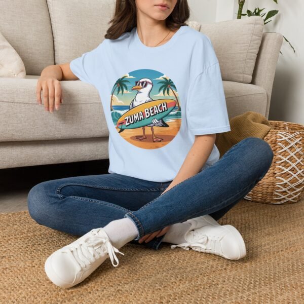 Zuma Beach Seagull T-Shirt - Fun Cartoon Tee, Summer Surf Vibes, California Beach Shirt, Cool Seagull Graphic Shirt