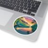 Wailua River Hawaii Sticker - Retro Tropical Canoe Art, Sunset Reflection Design, Vintage Hawaiian Souvenir, Adventure Travel Decor
