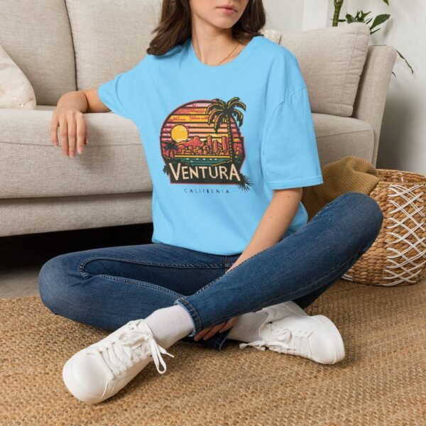 Ventura Sunset Pixel Art California Dream Unisex Softstyle T-Shirt, Graphic Tee, Vintage Style Shirt, Retro Tshirt, Beach Lover Gift