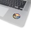 Carmel-by-the-Sea Sticker - Pixel Art Sunset Ocean Waves and Cliffside Scene - Retro 8-Bit California Coastal Travel Souvenir Decal