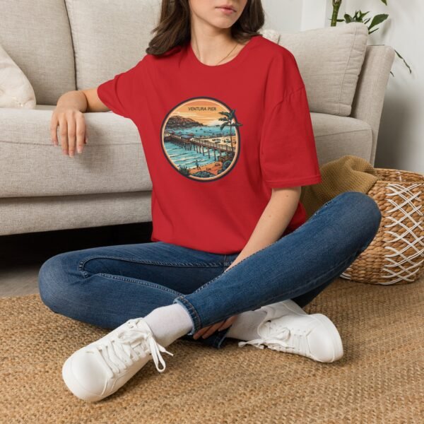 Ventura, California | Aerial view drawing of Ventura Pier - Unisex Softstyle T-Shirt