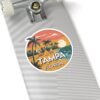 Tampa Florida Sticker, Retro Beach Sunset Decal, Surf & Palm Trees, Travel Souvenir, Coastal Laptop Sticker, Hippie Van Decor, Vacation Gift