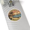 Kiss-Cut Stickers - Ventura, California Surfing Eclipse, Coastal Sticker, Ocean Decal, Beach Lover Gift, Laptop Sticker, Water Bottle Decal