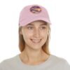 Sitges Spain Hat - Pixel Art Sunset Dad Cap with Leather Patch, Coastal Mediterranean Travel Souvenir