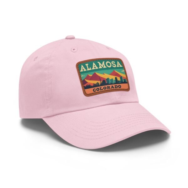 Alamosa Colorado Hat - Retro Sunset Rectangular Leather Patch Cap, Great Sand Dunes Mountains Souvenir Dad Hat, Travel Gift