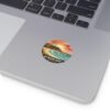 Byron Bay Australia Round Vinyl Sticker - Retro Beach Sunset Design, Coastal Souvenir, Waterproof Surf & Travel Decal