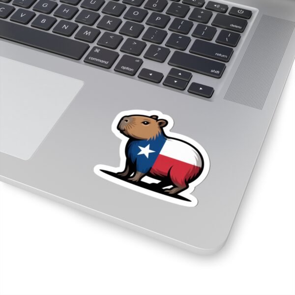 Texas Capybara Sticker - Cute Kiss-Cut Vinyl Decal, Lone Star Flag Design, Texas Souvenir, Laptop Decor