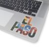 Stickers, Colorful El Paso Texas Nature Inspired Letter Art, Travel Gift Souvenir, Laptop Decal, Car Bumper Sticker, Planner Decoration