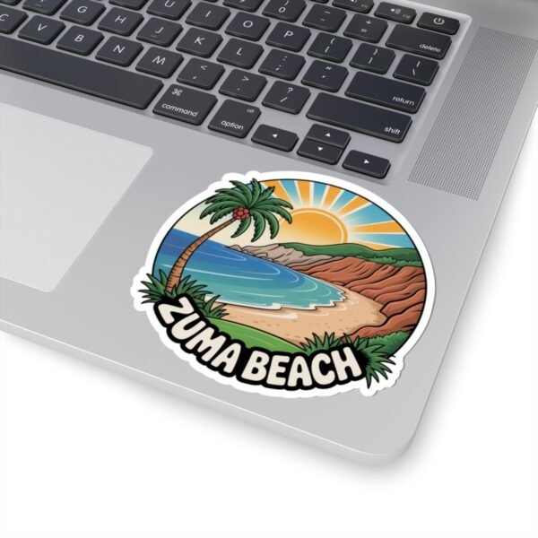 Zuma Beach Sticker - Retro Cartoon California Decal, Funny Travel Souvenir, Cool Beach Art, Malibu Summer Vibe Gift Idea