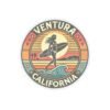 Kiss-Cut Stickers - Retro Ventura California Vintage Surf Girl Design, Beach Lover Decal, Laptop Sticker, Water Bottle Label, Scrapbook
