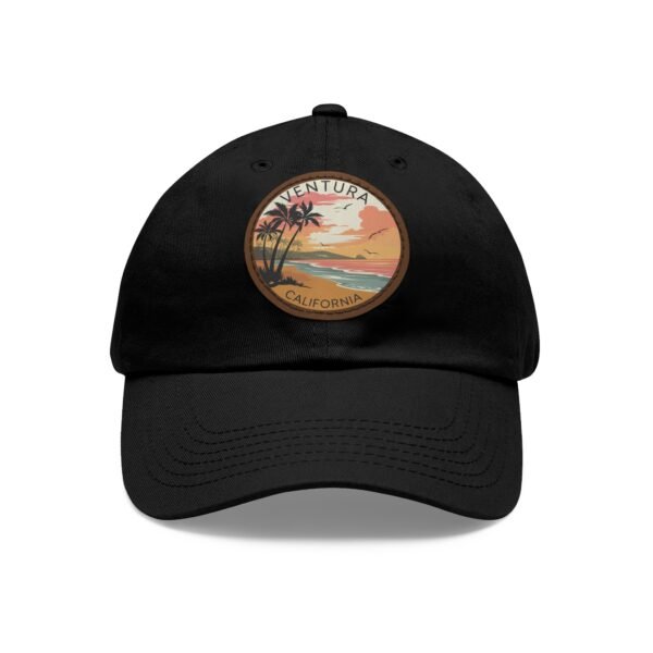 15087699614074697131_2048.jpeg Ventura California Hat - Vintage Sunset Leather Patch Cap | Coastal Beach Dad Hat with Palm Trees & Ocean View | Retro Surf Gift