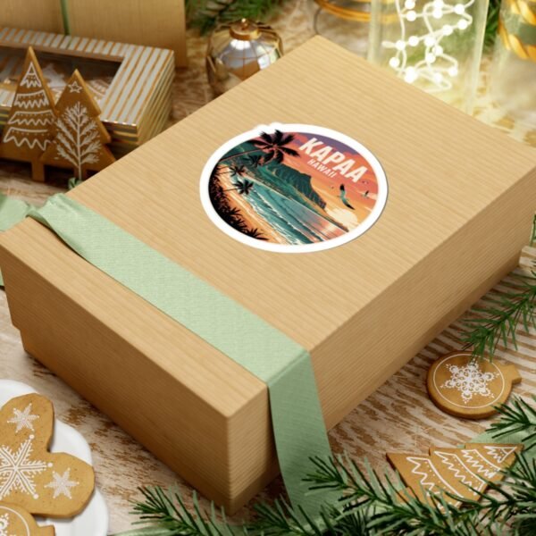15088786176691408595_1200.jpeg Kapaa Hawaii Sticker - Vibrant Sunset Beach Art with Nounou Mountain & Coconut Coast - Tropical Travel Souvenir and Coastal Decor