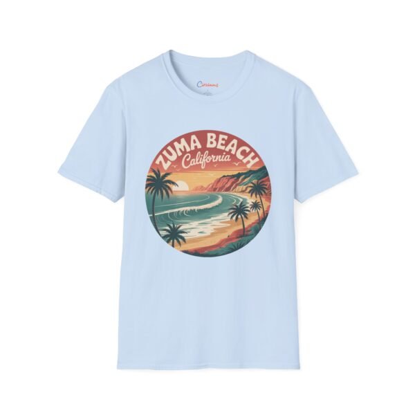 Zuma Beach California Sunrise Tee - Retro Coastal T-Shirt, Malibu Cliff Art, Vintage Surf Vibes, Soft Unisex Shirt, California Dreamer