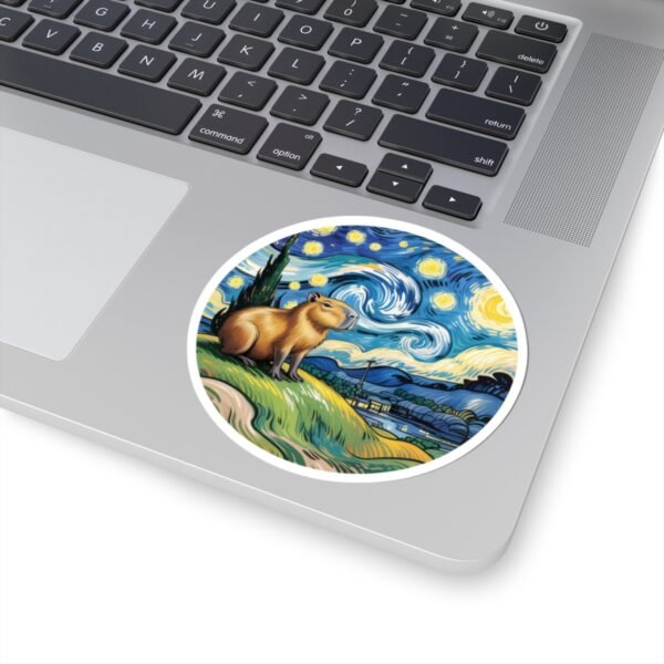 Capybara Starry Sky Sticker - Whimsical Art-Inspired Kiss-Cut Sticker for Nature & Animal Lovers, Cute Gift, Laptop Decal, Planner Sticker,