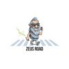 Zeus Road Sticker - Funny Greek Mythology Vinyl Decal, Lightning & Crosswalk Design, Unique Gift for Him