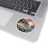 Carmel-by-the-Sea Sticker - Pixel Art Sunset Cliff and Ocean Waves Design - Retro California Coastal Travel Souvenir Vinyl Decal