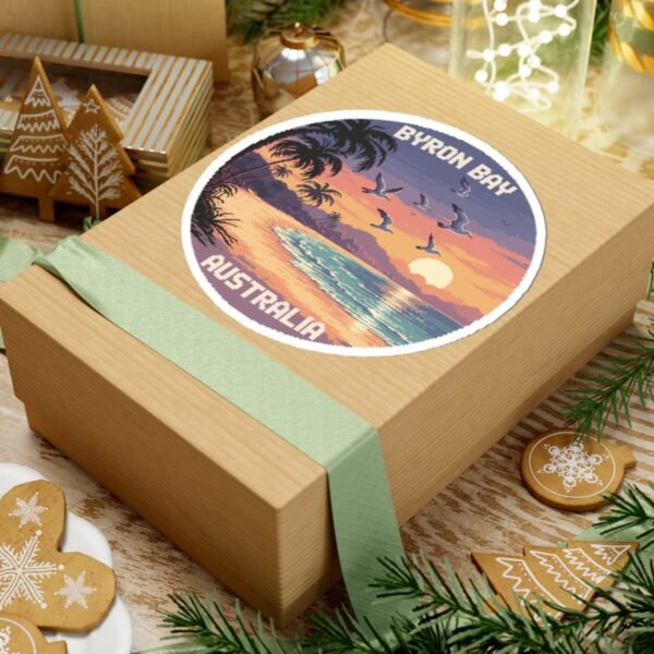 15163891555286278115_1200.jpeg Byron Bay Australia Sticker - Retro Pixel Art Beach Sunset Design, Coastal Travel Souvenir, Vintage Ocean Scene Vinyl Sticker