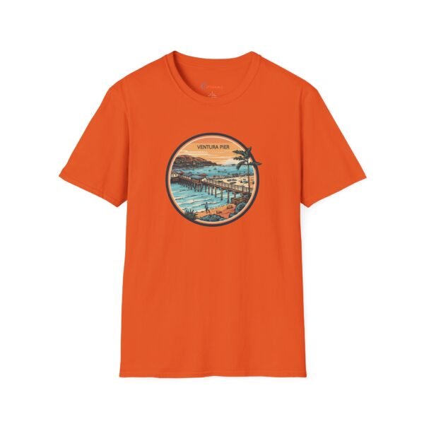 Ventura, California | Aerial view drawing of Ventura Pier - Unisex Softstyle T-Shirt