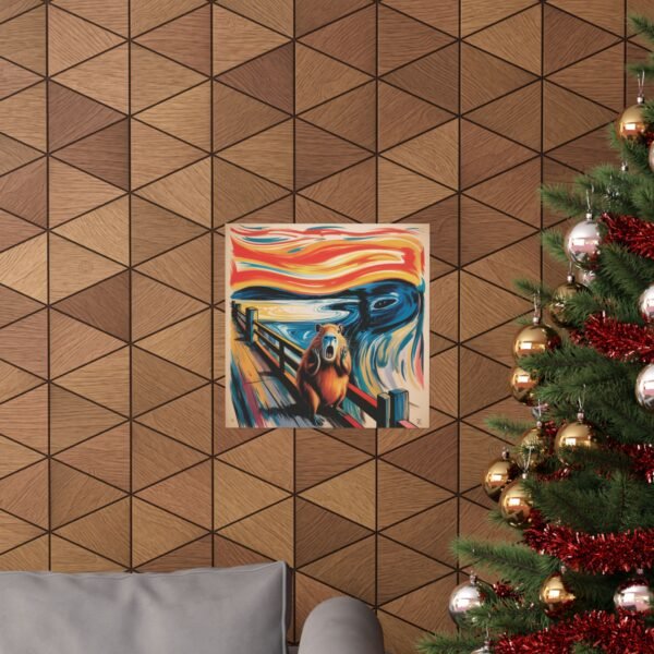 15371985049254013044_2048.jpeg Capybara Scream Poster - Funny Expressionist Parody Wall Art, Surreal Animal Print Inspired by Munch, Unique Capybara Decor