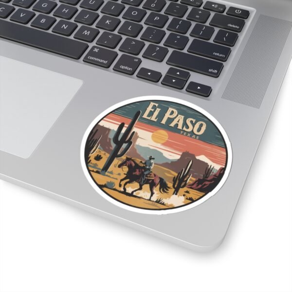 Cowboy Ride Kiss-Cut Stickers, El Paso Texas Sunset, Western Theme Decals, Southwestern Souvenirs, Wild West Vinyl Decals, Southwest Travel
