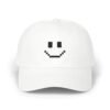 Pixel Smiley Face Embroidered Hat - Retro 8-Bit Minimalist Dad Cap, Gaming Aesthetic Streetwear, Fun Pixel Art Gift