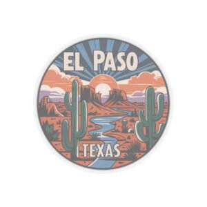 Desert Sunset Splendor Kiss-Cut Stickers, El Paso, Texas Decor, Cactus Sticker, Southwestern Gift, Scrapbooking Supplies, Laptop Decal
