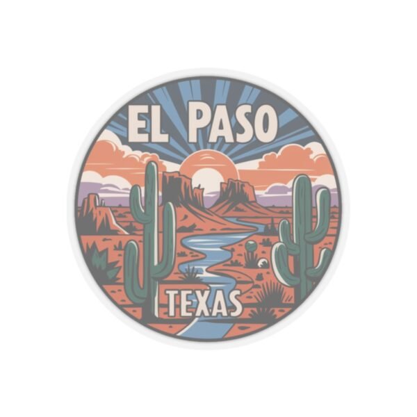 Desert Sunset Splendor Kiss-Cut Stickers, El Paso, Texas Decor, Cactus Sticker, Southwestern Gift, Scrapbooking Supplies, Laptop Decal