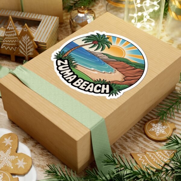 Zuma Beach Sticker - Retro Cartoon California Decal, Funny Travel Souvenir, Cool Beach Art, Malibu Summer Vibe Gift Idea