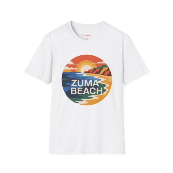 Zuma Beach California Sunset Tee - Retro Ocean Cliff Shirt | Colorful Coastal Art | Unisex T-Shirt