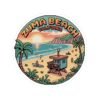 Zuma Beach California Sticker - Pixel Art Sunset Decal, Retro Coastal Surf Design, Ocean Vibes Vinyl Sticker