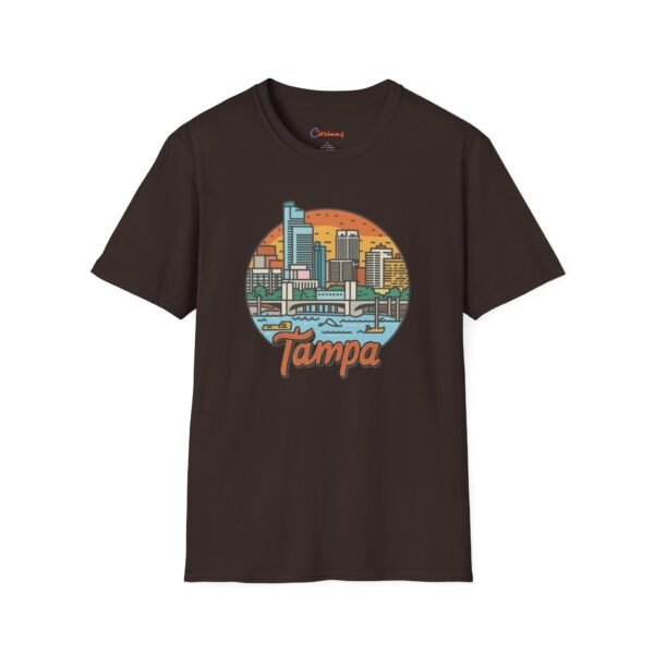 Tampa Florida T-Shirt - Cityscape Sunset Tee, Tampa Skyline Shirt, Unisex Softstyle Gift for Travelers