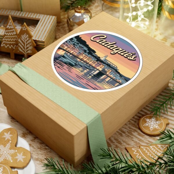 Cadaqués Spain Sticker - Retro Travel Poster Style Coastal Art