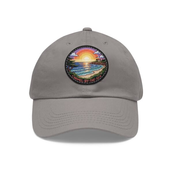 Carmel by the Sea Hat - Pixel Art Coastal Sunset Leather Patch Cap, California Retro Gamer Style, Unique Travel Souvenir Gift