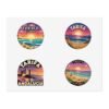 Tarifa España Sticker Pack - Retro & Pixel Art Travel Badge Set of 4, Sunset Beach Coastal Stickers, Andalusia Spain Souvenir