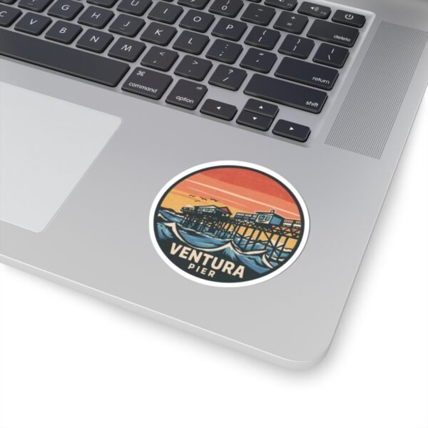 Ventura, California Kiss-Cut Stickers, Ventura Pier Design | Travel Souvenir, Scrapbook Stickers, Laptop Decals, Coastal Home Decor,