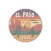 Desert Adventure Retro Design Kiss-Cut Stickers, El Paso Texas Sticker, Travel Decal, Wanderlust Camping Sticker, Southwest Desert Sticker