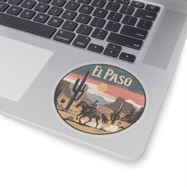 Cowboy Ride Kiss-Cut Stickers, El Paso Texas Sunset, Western Theme Decals, Southwestern Souvenirs, Wild West Vinyl Decals, Southwest Travel