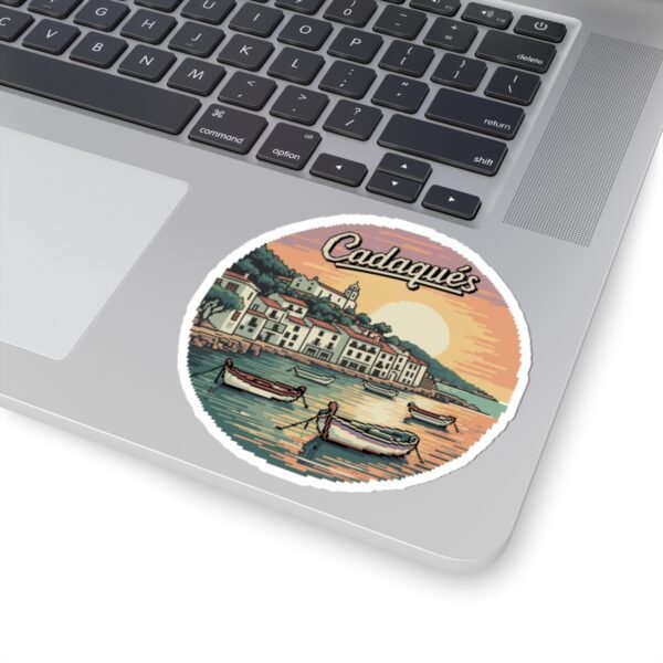 Cadaqués Pixel Art Sticker - Sunset Harbor Scene from Spain