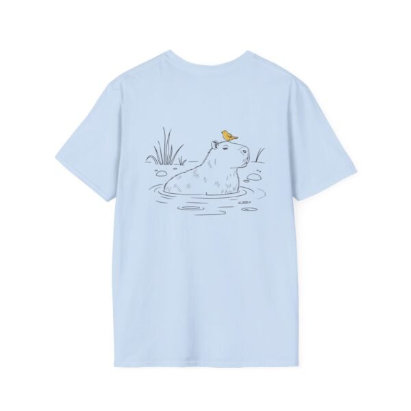 Capybara Vibes T-Shirt - Minimalist Capybara & Bird Design - Cute and Unique Gift for Animal Lovers, Unisex Tee, Capybara Nation
