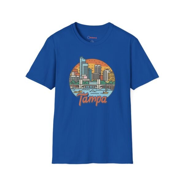 Tampa Florida T-Shirt - Cityscape Sunset Tee, Tampa Skyline Shirt, Unisex Softstyle Gift for Travelers