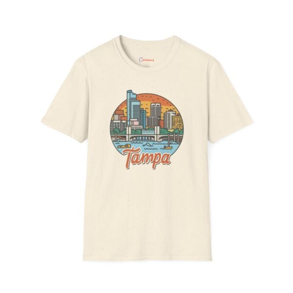 Tampa Florida T-Shirt - Cityscape Sunset Tee, Tampa Skyline Shirt, Unisex Softstyle Gift for Travelers